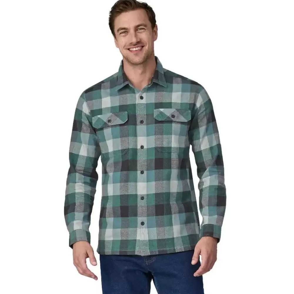 Flash Sale Long-Sleeved Organic Cotton Midweight Fjord Flannel Shirt Men'S Pitkähihaiset Paidat